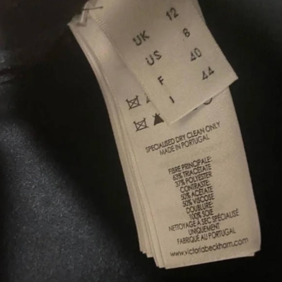 Victoria Beckham Crepe Dual Cargo Pocket Cross Strap Open Back Black Crop Top - Picture 7 of 10